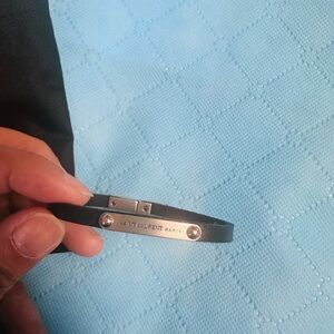 Saint Laurent ID Plaque Bracelet in Leather